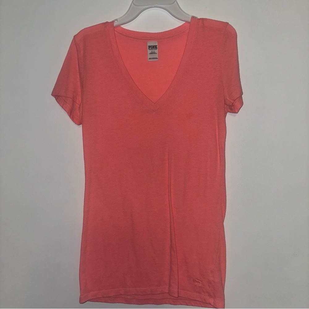 PINK Victoria's Secret Fitted Pink Short Sleeve T-Shirt